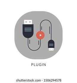Looping cable with USB and Micro-USB connectors icon
