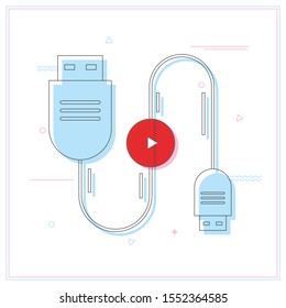 Looping cable with USB and Micro-USB connectors icon.