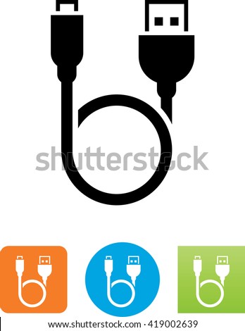 Looping cable with USB and Micro-USB connectors icon