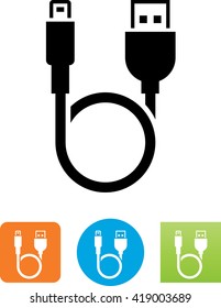 Looping cable with USB and smart phone connectors icon
