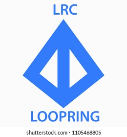 Loopring Coin cryptocurrency blockchain icon. Virtual electronic, internet money or cryptocoin symbol, logo