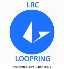 Loopring Coin cryptocurrency blockchain icon. Virtual electronic, internet money or cryptocoin symbol, logo