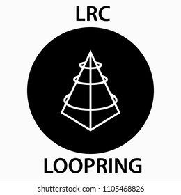 Loopring Coin cryptocurrency blockchain icon. Virtual electronic, internet money or cryptocoin symbol, logo