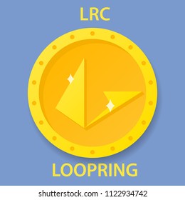 Loopring Coin cryptocurrency blockchain icon. Virtual electronic, internet money or cryptocoin symbol, logo