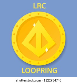 Loopring Coin cryptocurrency blockchain icon. Virtual electronic, internet money or cryptocoin symbol, logo