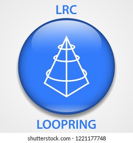 Loopring Coin cryptocurrency blockchain icon. Virtual electronic, internet money or cryptocoin symbol, logo