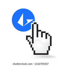 Loopring Cryptocurrency Coin Sign Hand Cursor Click Isolated