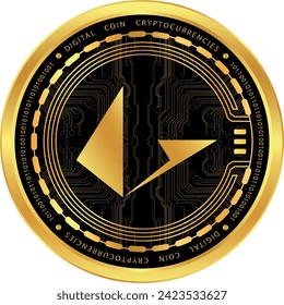 loopring-lrc cryptocurrency drawings on abstract background. 3d illustrations.