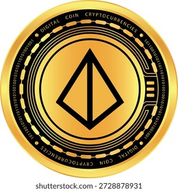 Logotipo de criptomoeda Lookering-LRC em fundo abstrato. Ilustrações 3D.