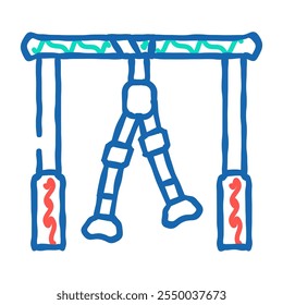 loops trx sport equipment doodle icon sketch vector. loops trx sport equipment sign. isolated symbol illustration