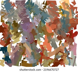 Loose abstract pattern, freehand generated, marker lines based modern texture in vivid color tones