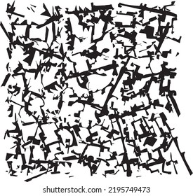 Patrón abstracto suelto, manual, generado a mano alzada, líneas de marcadores basadas en textura moderna en blanco y negro