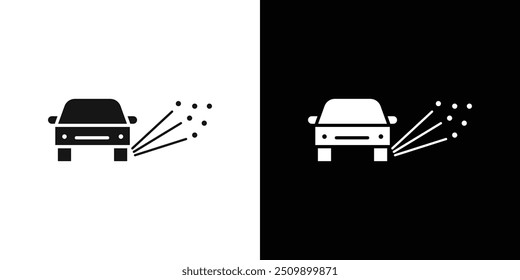 Loose chippings roadworks ícone de sinal Black line art vetor logotipo set