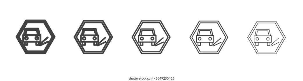 Loose chippings roadworks ícone de sinal simples ilustração coleção símbolo