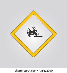 loose chippings sign. warning. icon