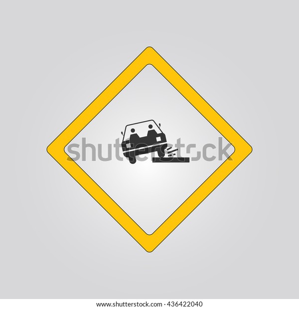 loose chippings sign.\
warning. icon