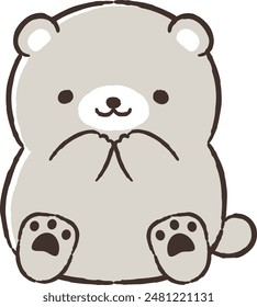 A loose and cute bear drawn by hand. Perfect for creating a rough and stylish impression. Vector illustration.