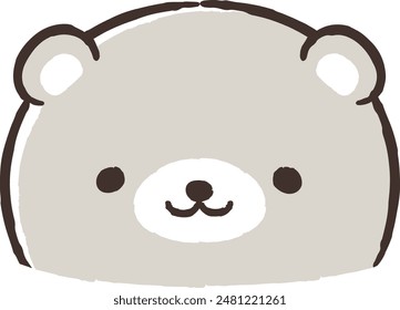 A loose and cute bear drawn by hand. Perfect for creating a rough and stylish impression. Vector illustration.