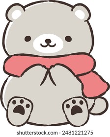 Un oso suelto y lindo dibujado a mano. Perfecto para crear una impresión áspera y elegante. Ilustración vectorial.