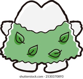 A loose and cute hand-drawn character illustration with a natural image. A rough and stylish impression. Vector illustration.