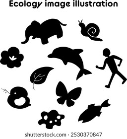 A loose and cute hand-drawn illustration of a natural image. A rough and stylish impression. Vector illustration.