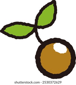 Uma ilustração solta e fofa desenhada à mão de uma imagem natural. Uma impressão áspera e elegante. Ilustração vetorial.