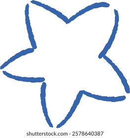 A loose and cute hand-drawn star mark. Perfect for creating a rough and stylish impression. Vector illustration.