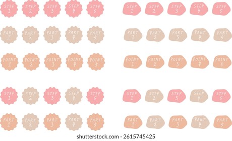 Loose and cute heading illustration set, pink