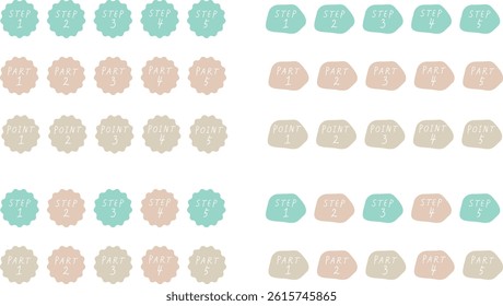 Loose and cute heading illustration set Green