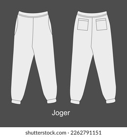 Loose fit jogger set. Sweat jogger pants with an elasticated drawstring waist in a relaxed style. Women's casual wear. Jogger CAD.