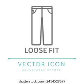 Loose Fit Pants Clothes Fit Fashion Line Icon