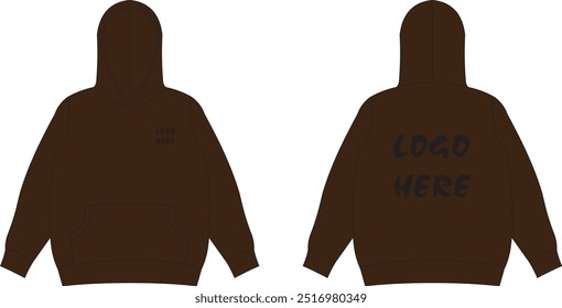 Loose fit pullover hoodie isolated mockup design logo here fully customized