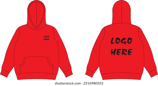 Lose Fit Pullover Kapuze isoliert mockup Design-Logo hier vollständig angepasst