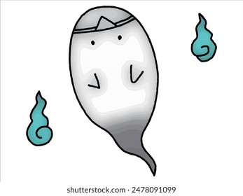 loose hand drawn ghost cute