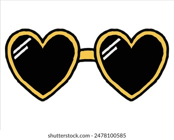 Loose hand drawn heart sunglasses