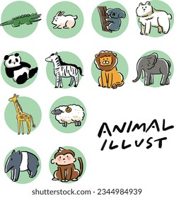 Loose hand-drawn animal icon set