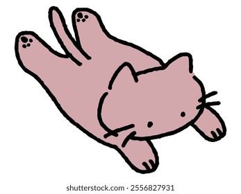 A loose hand-drawn illustration of a cat lying down