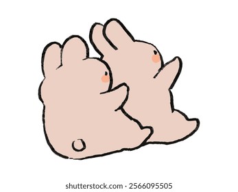 A loose hand-drawn illustration of a rabbit stuck together