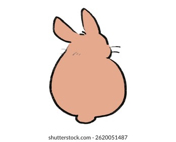 A loose hand-drawn illustration of a rabbit's back