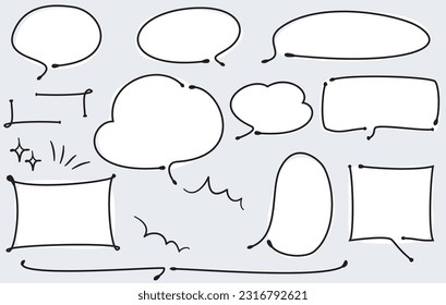 Loose handwritten speech bubble with thick line drawing
