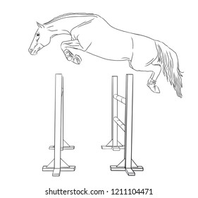 loose jumping horse.