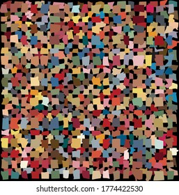 Loose knit grid work made up of irregularly shaped rectangles