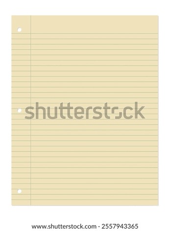 loose leaf paper, lined paper, filler paper , three-hole punched