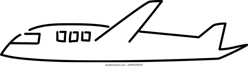 Loose line drawing illustration of an airplane