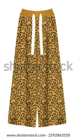 Loose pants leopard print. vector