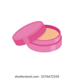 Loose Powder, Cosmetics Vector Illustration Isolated