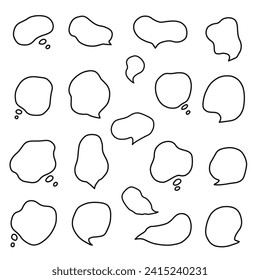 Loose shape frame, fluid shape callout line drawing set