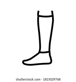 loose sock line icon vector. loose sock sign. isolated contour symbol black illustration