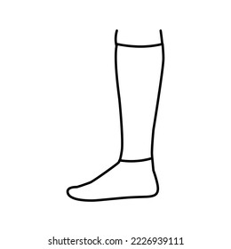 loose sock line icon vector. loose sock sign. isolated contour symbol black illustration
