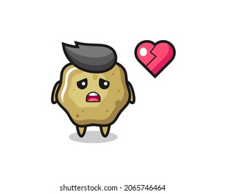 loose stools cartoon illustration is broken heart , cute style design for t shirt, sticker, logo element